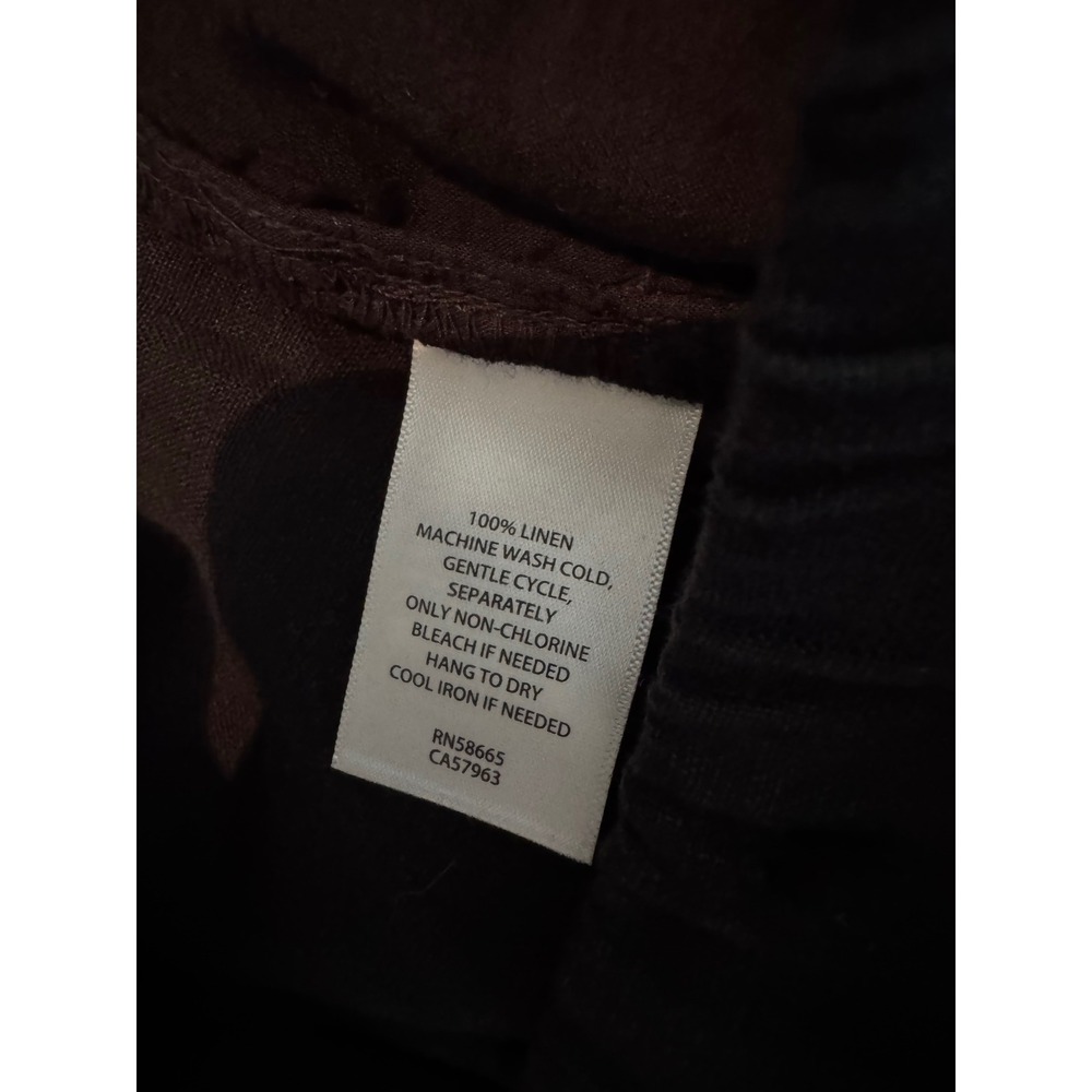 Caslon Black 100% Linen Drawstring Elastic Waist Cropped Pants Women Large - Picture 5 of 6